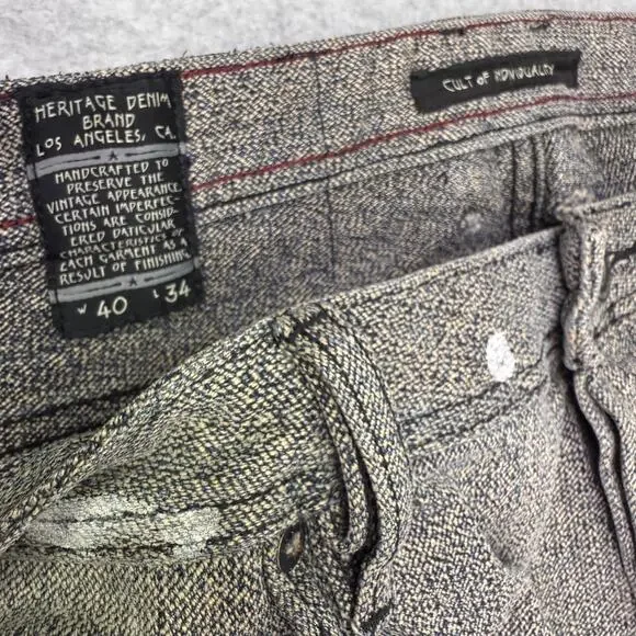 Cult of Individuality Jeans Men's 40x34 Hagen Relaxed Black Distressed Paint